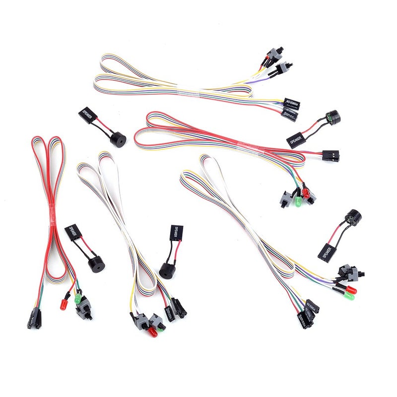 Cylewet 5Pcs Power Supply Reset HDD Switch Cable Switch Line with Indicator Lights for Computer Case with 5Pcs Mainboard Computer Internal Speaker (Pack of 5) CYT1089 - Image 2